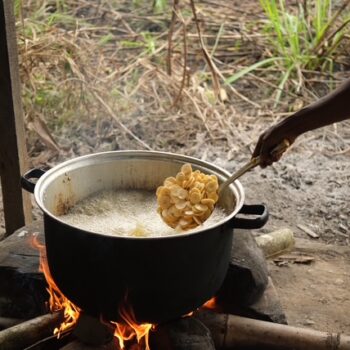 les mamans du Mayombe font cuire les chips